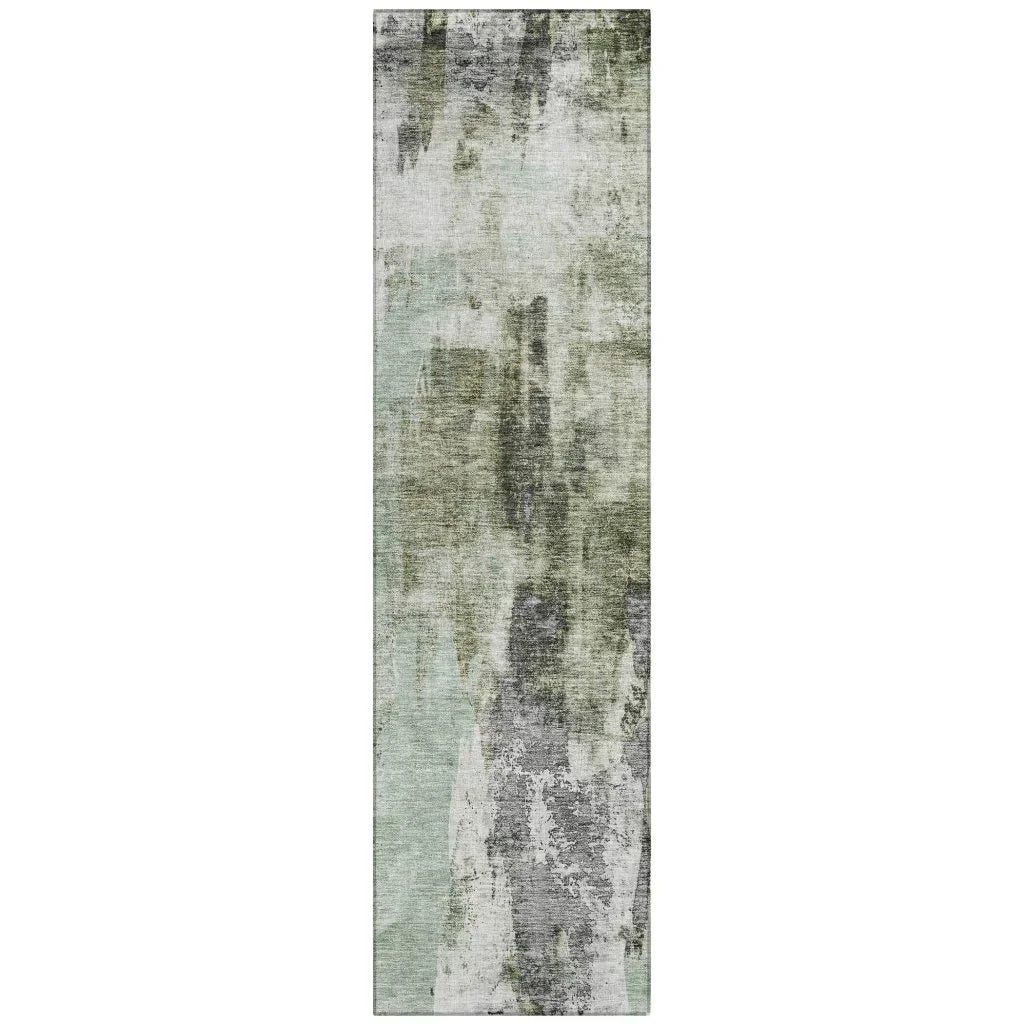 LOOMLAN Rugs Tundra Green Washable Indoor-Outdoor Rug