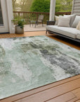 LOOMLAN Rugs Tundra Green Washable Indoor-Outdoor Rug