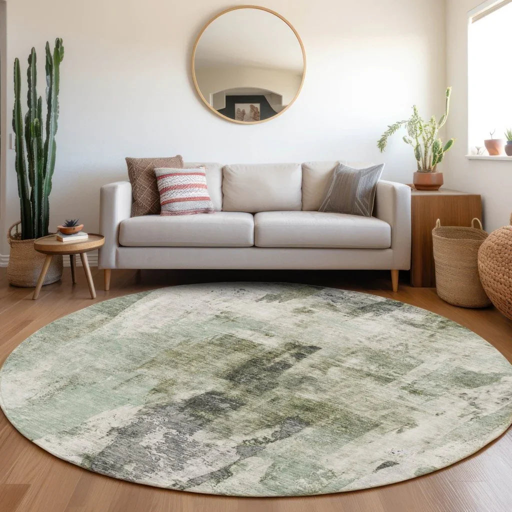 LOOMLAN Rugs Tundra Green Washable Indoor-Outdoor Rug