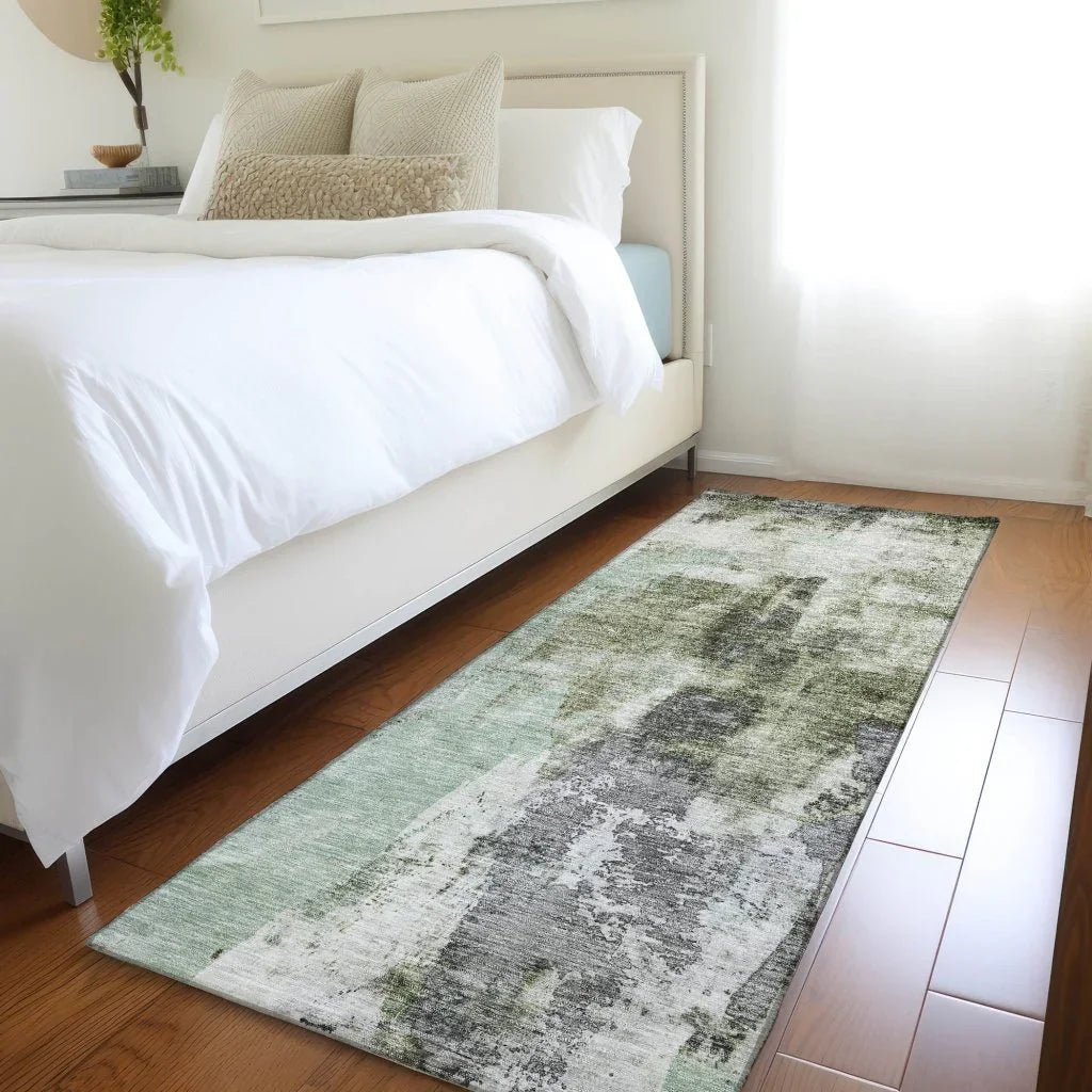 LOOMLAN Rugs Tundra Green Washable Indoor-Outdoor Rug