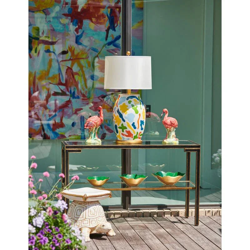 Turtle White Glazed Ceramic Outdoor Garden Stool - LOOMLAN - Chelsea House - Poufs and Stools