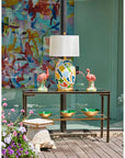 Turtle White Glazed Ceramic Outdoor Garden Stool - LOOMLAN - Chelsea House - Poufs and Stools