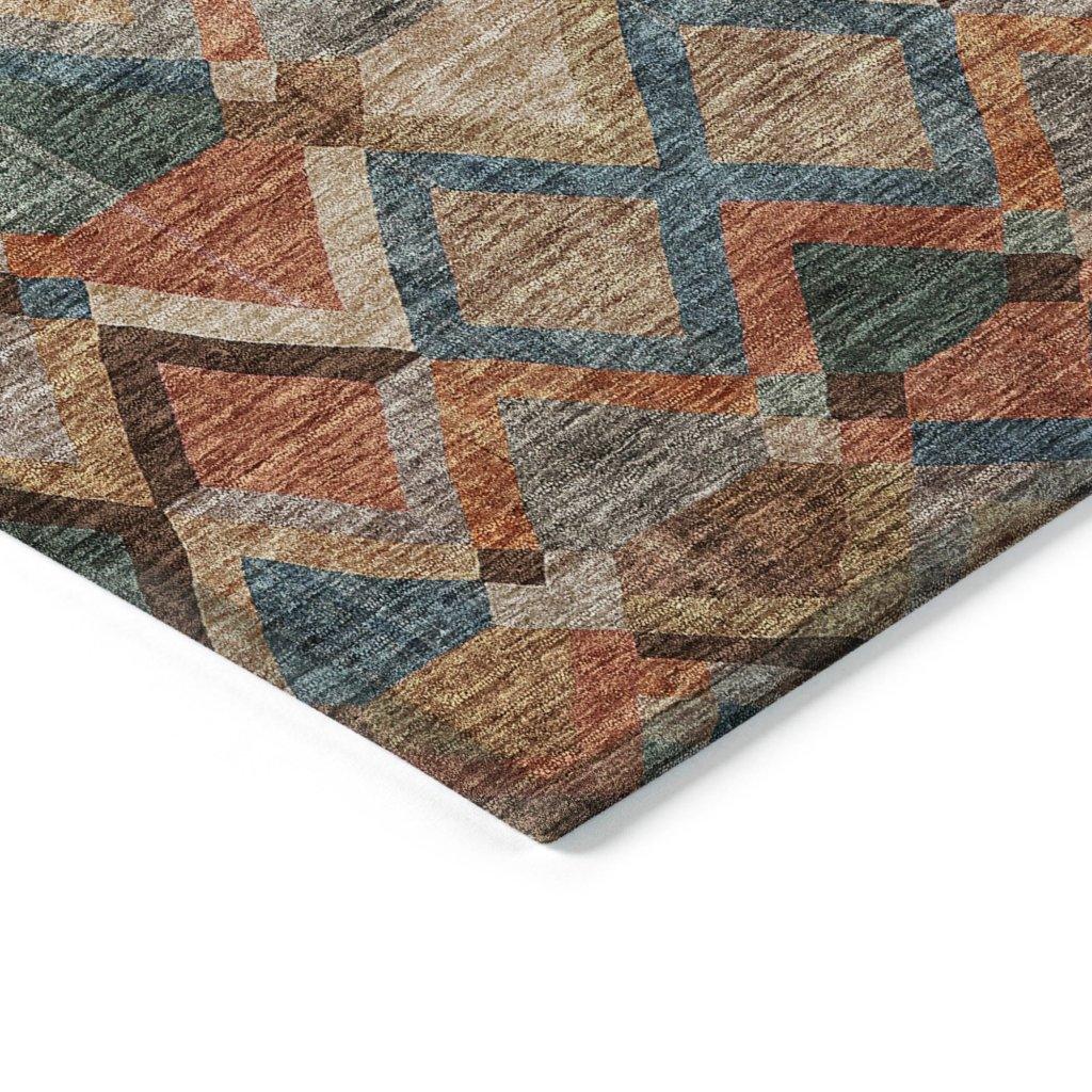 LOOMLAN Rugs Tuska Brown Washable Indoor-Outdoor Rug