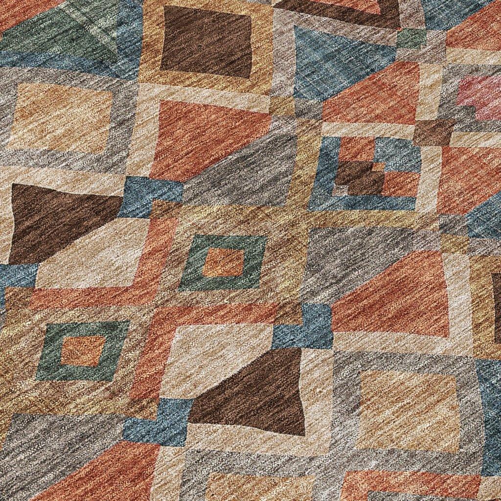 LOOMLAN Rugs Tuska Brown Washable Indoor-Outdoor Rug