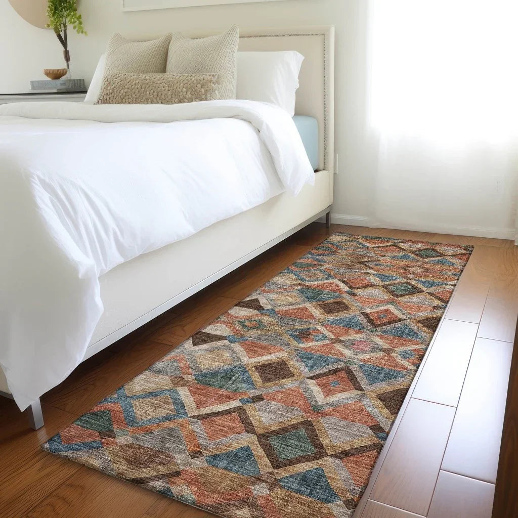 LOOMLAN Rugs Tuska Brown Washable Indoor-Outdoor Rug