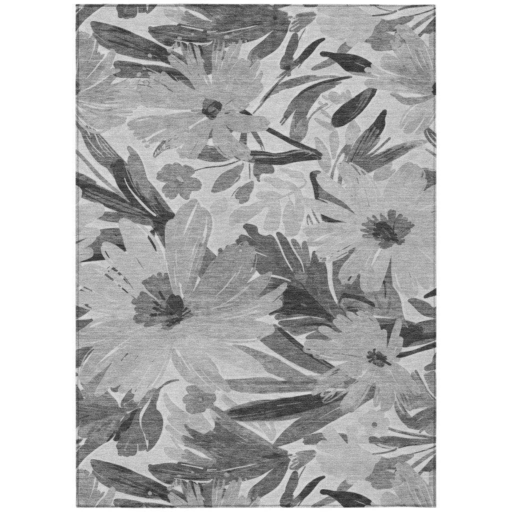 LOOMLAN Rugs Twillith Gray Washable Indoor-Outdoor Rug