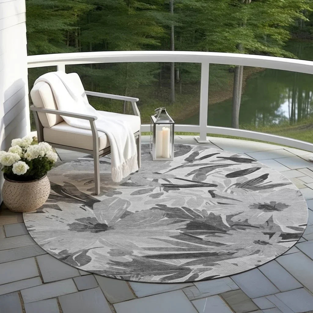 LOOMLAN Rugs Twillith Gray Washable Indoor-Outdoor Rug