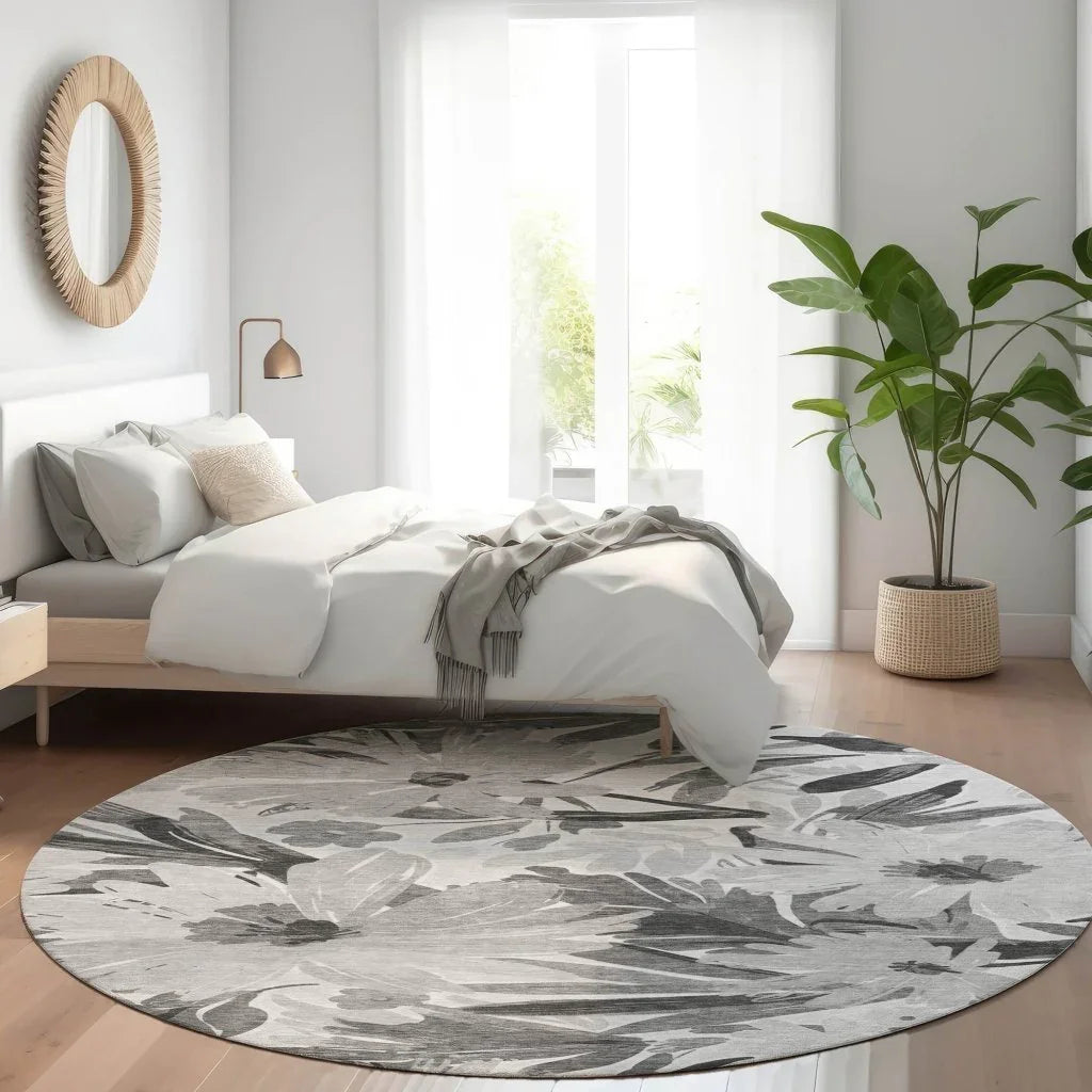 LOOMLAN Rugs Twillith Gray Washable Indoor-Outdoor Rug