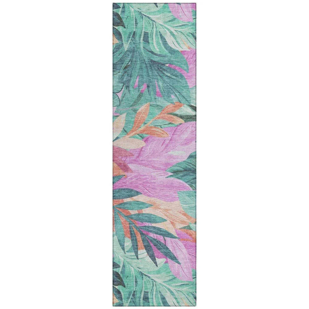 LOOMLAN Rugs Twystra Teal Washable Indoor-Outdoor Rug