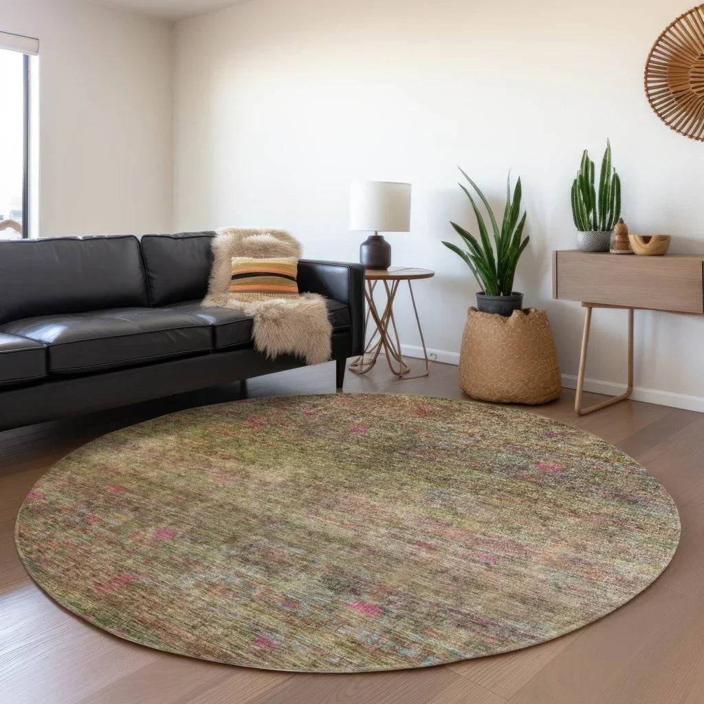 LOOMLAN Rugs Umbrea Green Washable Indoor-Outdoor Rug