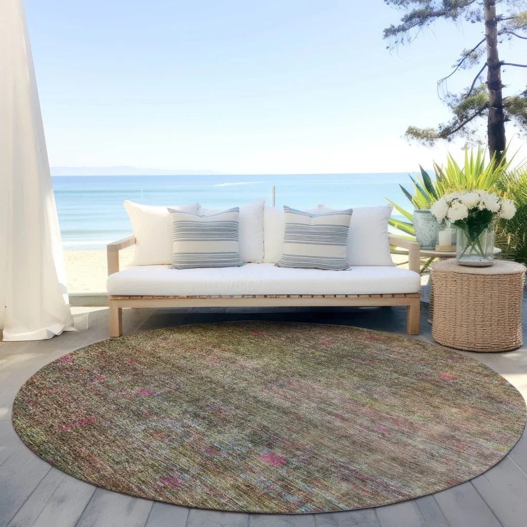 LOOMLAN Rugs Umbrea Green Washable Indoor-Outdoor Rug