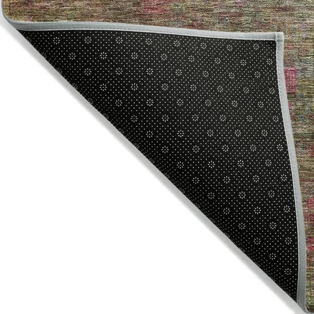 LOOMLAN Rugs Umbrea Green Washable Indoor-Outdoor Rug
