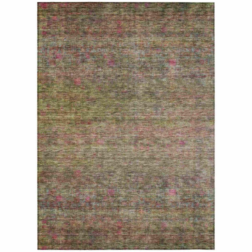 LOOMLAN Rugs Umbrea Green Washable Indoor-Outdoor Rug