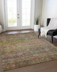 LOOMLAN Rugs Umbrea Green Washable Indoor-Outdoor Rug