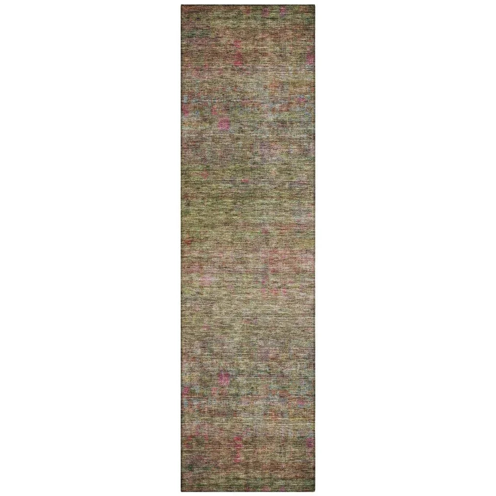LOOMLAN Rugs Umbrea Green Washable Indoor-Outdoor Rug