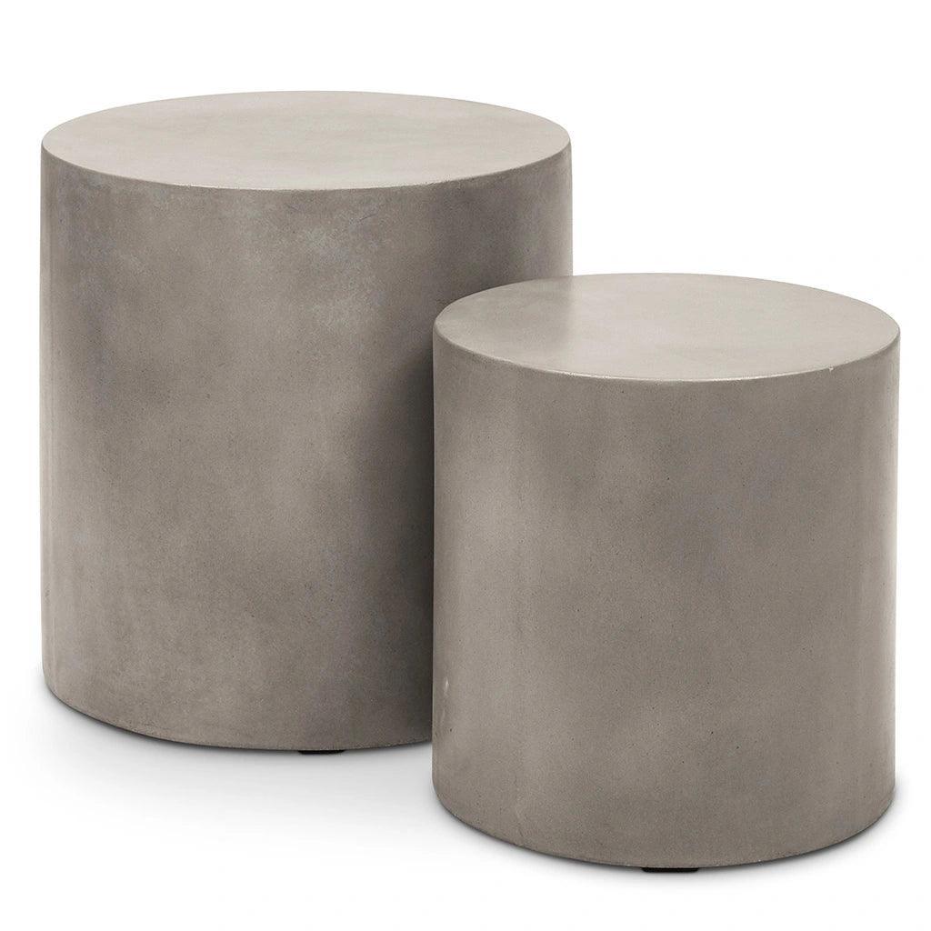 Una Concrete Round Garden Stools (Set of 2) - LOOMLAN - Urbia - Garden Stools