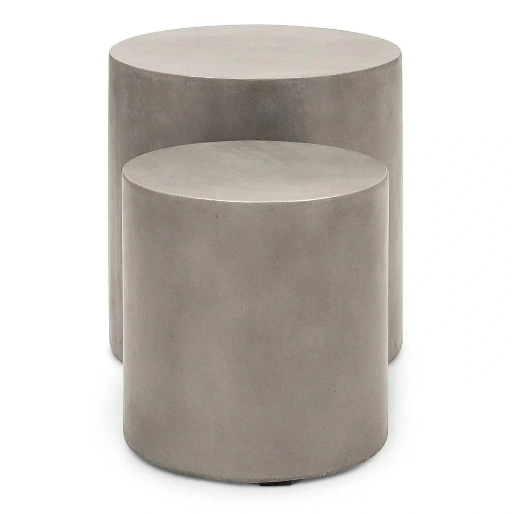 Una Concrete Round Garden Stools (Set of 2) - LOOMLAN - Urbia - Garden Stools