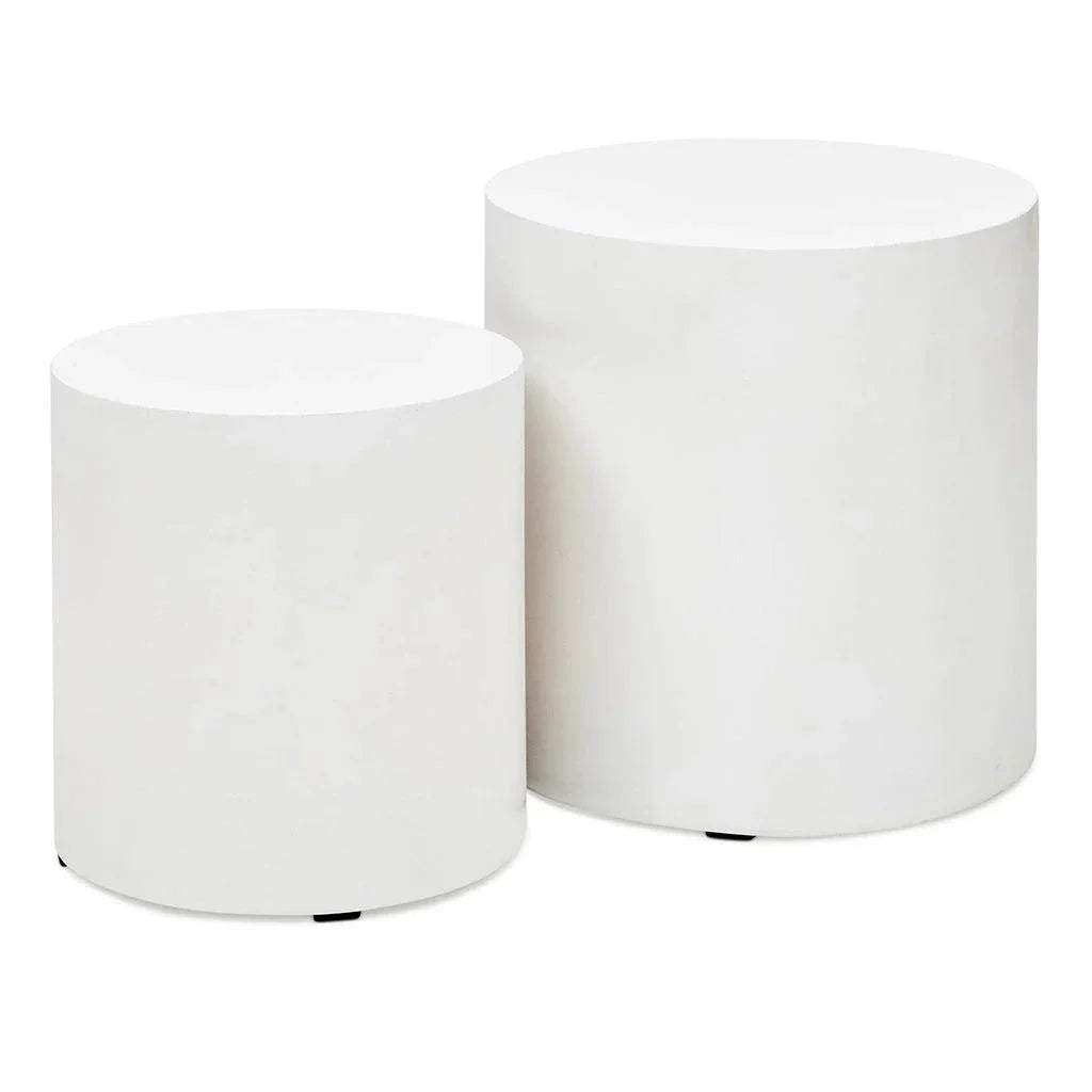 Una Concrete Round Garden Stools (Set of 2) - LOOMLAN - Urbia - Garden Stools
