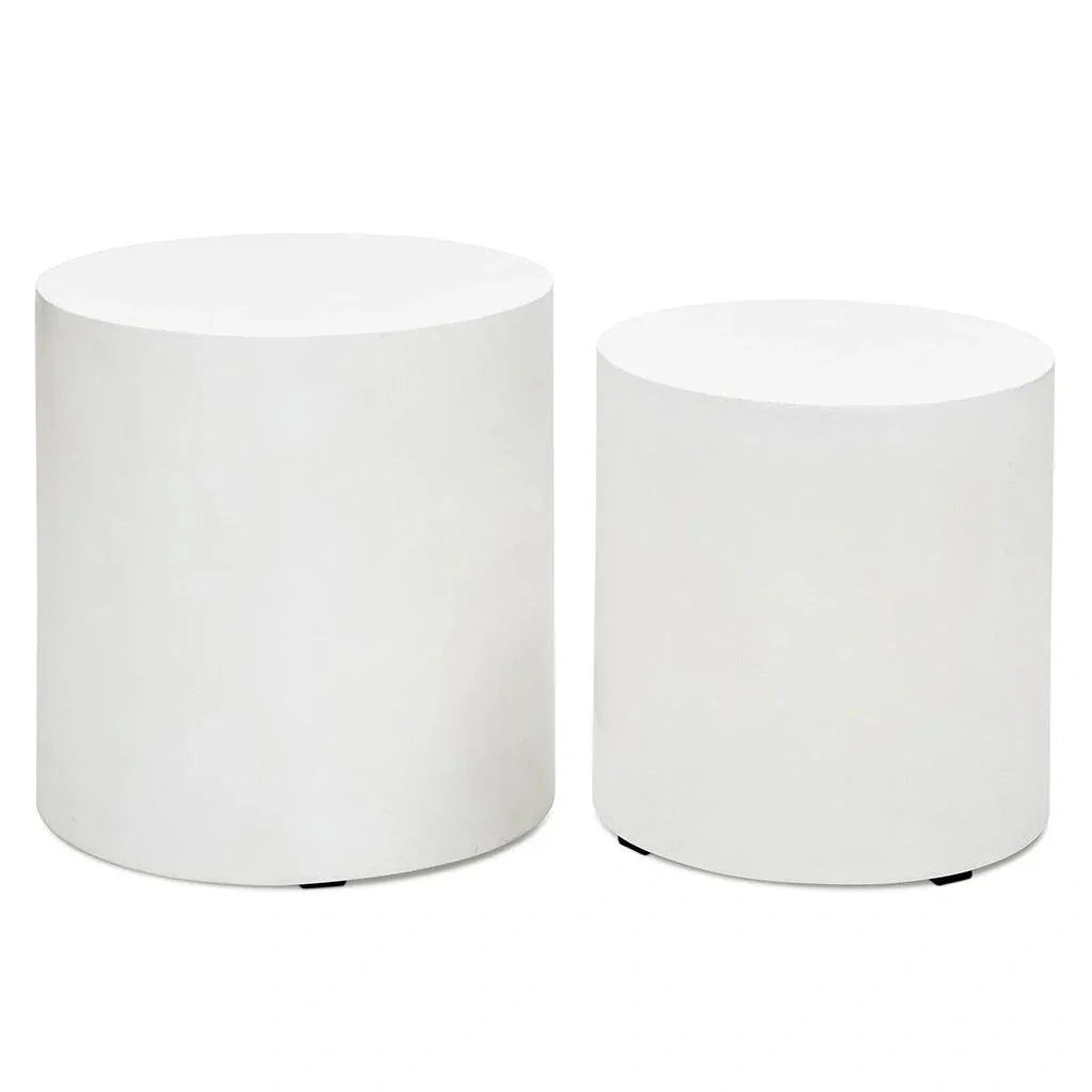 Una Concrete Round Garden Stools (Set of 2) - LOOMLAN - Urbia - Garden Stools