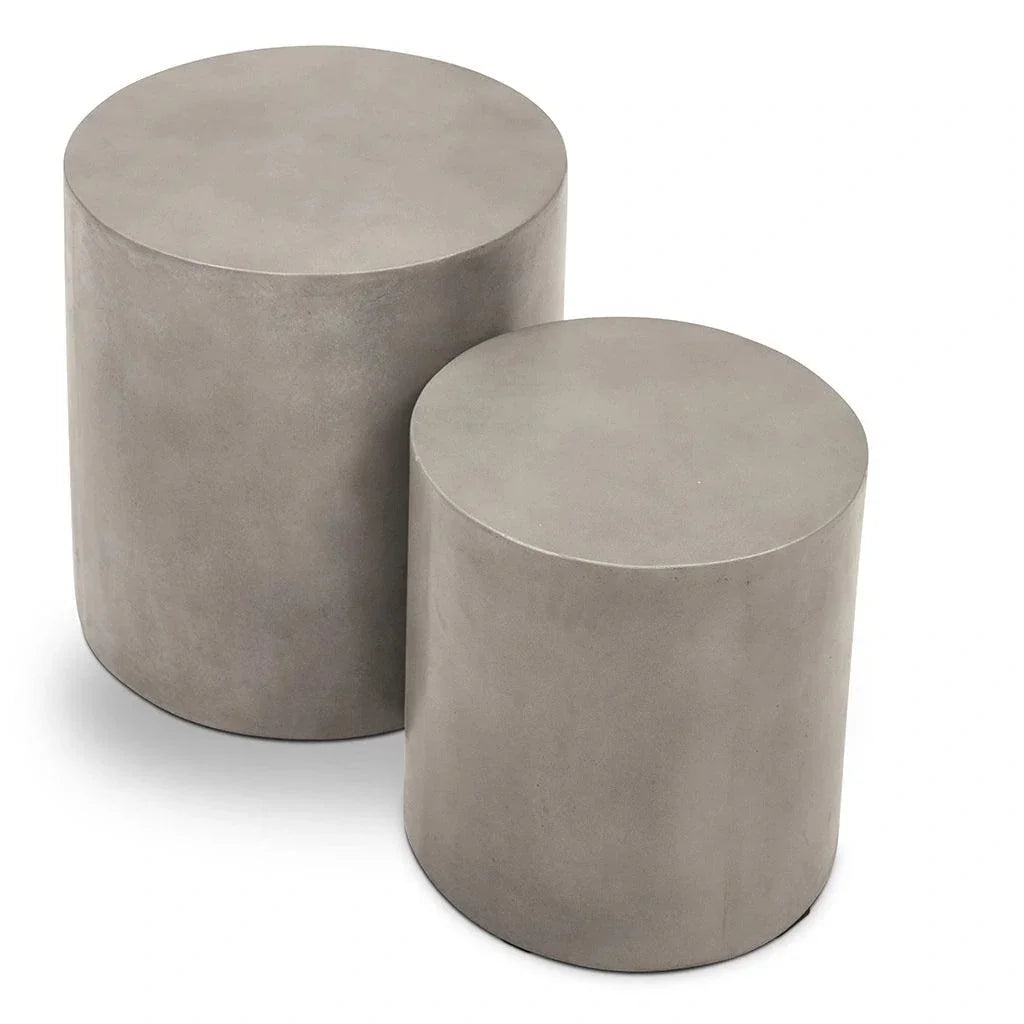 Una Concrete Round Garden Stools (Set of 2) - LOOMLAN - Urbia - Garden Stools