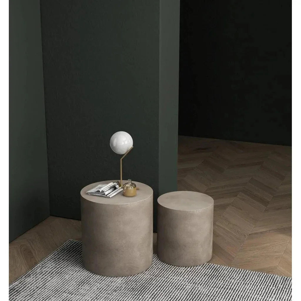 Una Concrete Round Garden Stools (Set of 2) - LOOMLAN - Urbia - Garden Stools