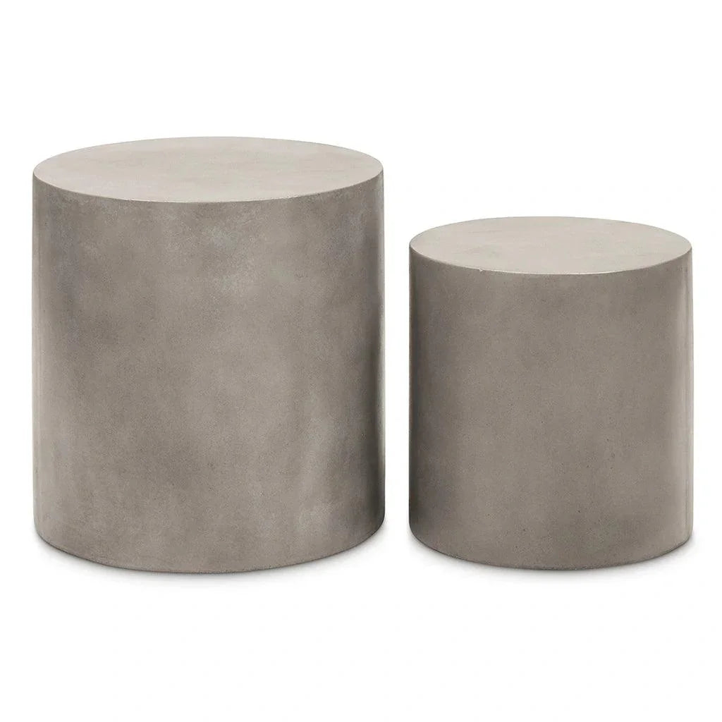 Una Concrete Round Garden Stools (Set of 2) - LOOMLAN - Urbia - Garden Stools