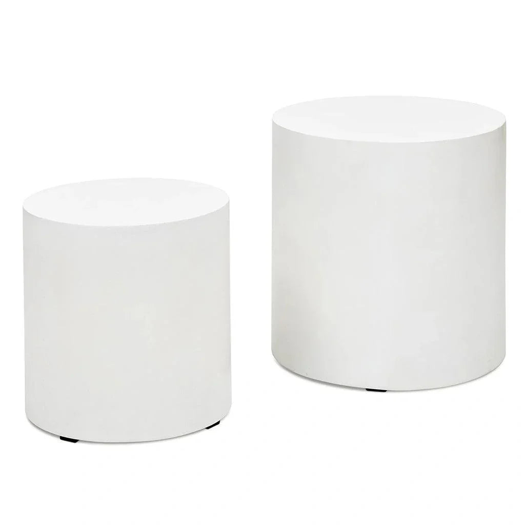Una Concrete Round Garden Stools (Set of 2) - LOOMLAN - Urbia - Garden Stools