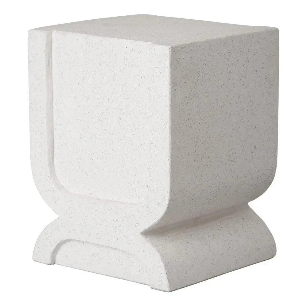 Emissary Uri 18 in. Square Terrazzo Garden Stool