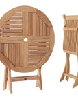 Valencia 3PC Outdoor Bistro Set Folding Table Chairs - LOOMLAN - HiTeak - Outdoor Bistro Sets