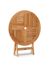 Valencia Teak Oudoor Round Bistro Set 3PC - LOOMLAN - HiTeak - Outdoor Bistro Sets