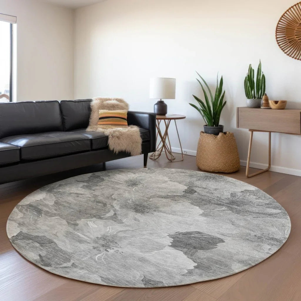 LOOMLAN Rugs Valmera Gray Washable Indoor-Outdoor Rug