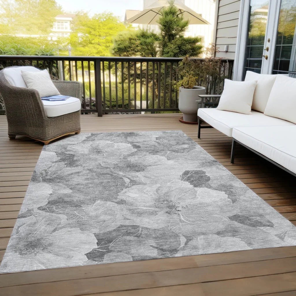 LOOMLAN Rugs Valmera Gray Washable Indoor-Outdoor Rug