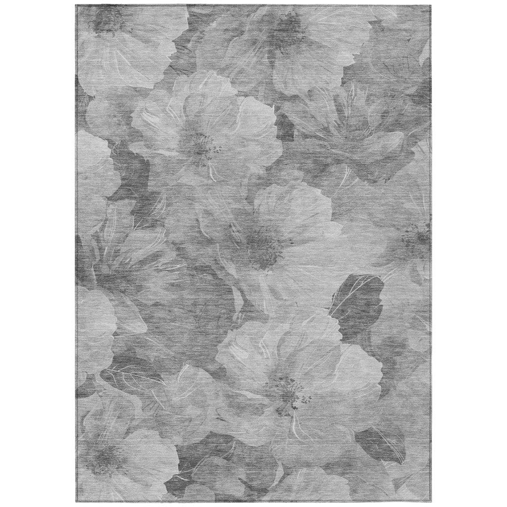 LOOMLAN Rugs Valmera Gray Washable Indoor-Outdoor Rug
