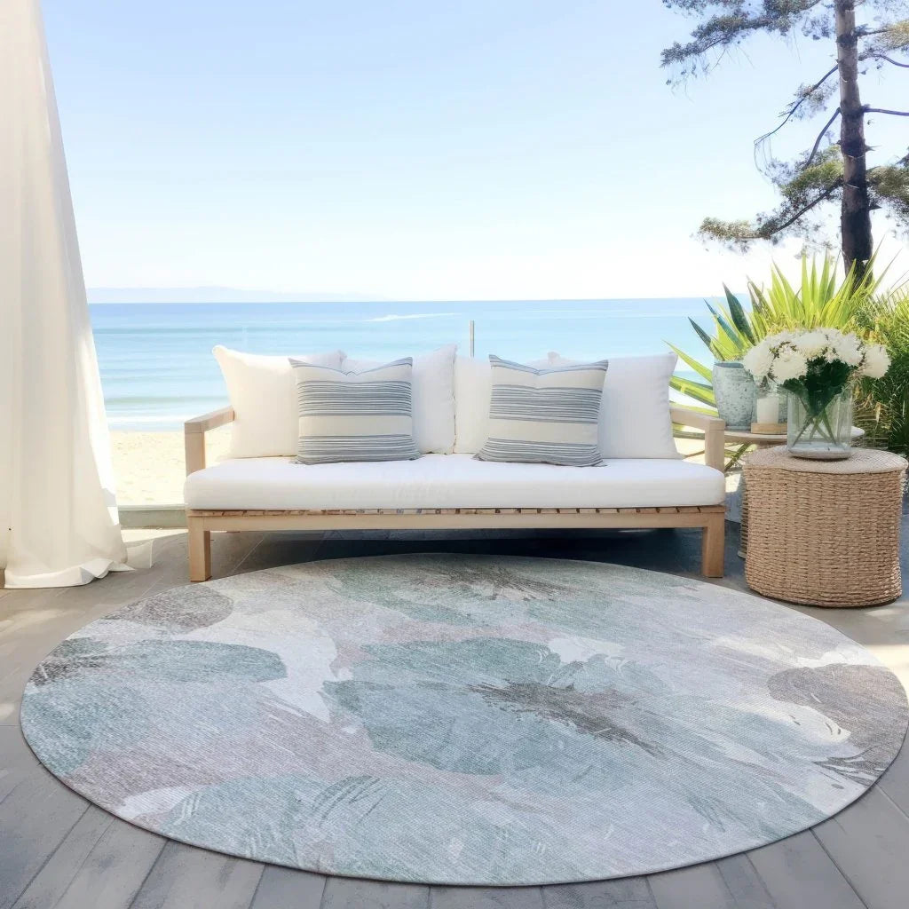 LOOMLAN Rugs Valtoria Blue Washable Indoor-Outdoor Rug