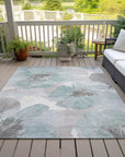 LOOMLAN Rugs Valtoria Blue Washable Indoor-Outdoor Rug