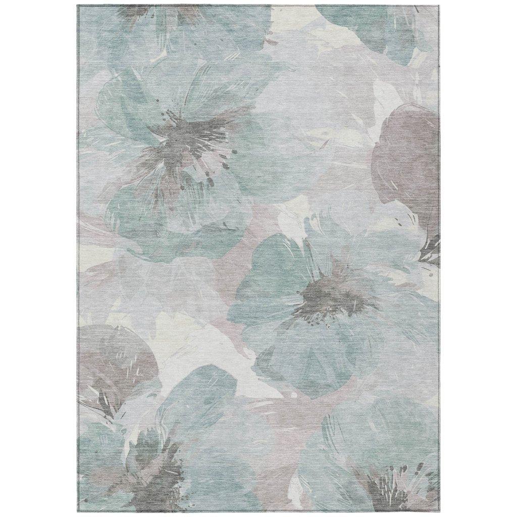 LOOMLAN Rugs Valtoria Blue Washable Indoor-Outdoor Rug