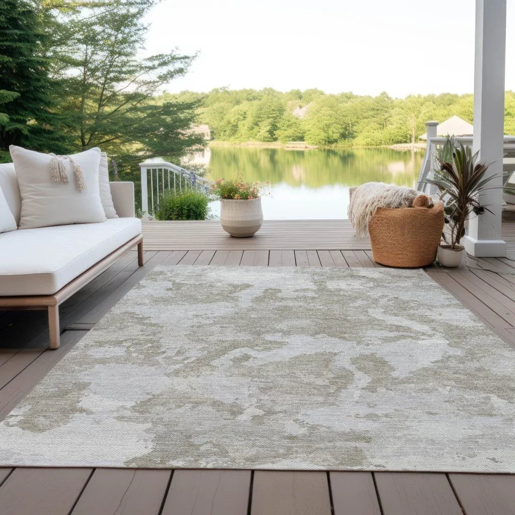LOOMLAN Rugs Vantar Brown Washable Indoor-Outdoor Rug