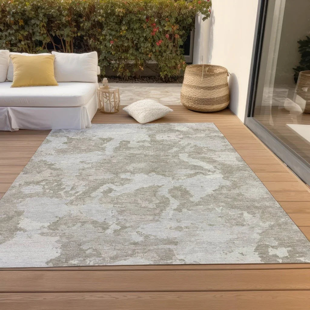 LOOMLAN Rugs Vantar Brown Washable Indoor-Outdoor Rug