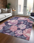 LOOMLAN Rugs Vashira Pink Washable Indoor-Outdoor Rug