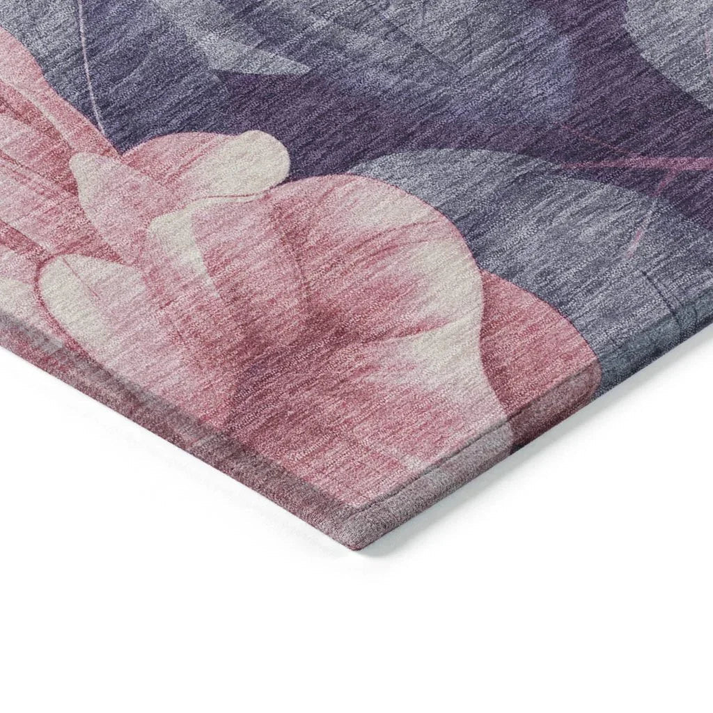 LOOMLAN Rugs Vashira Pink Washable Indoor-Outdoor Rug