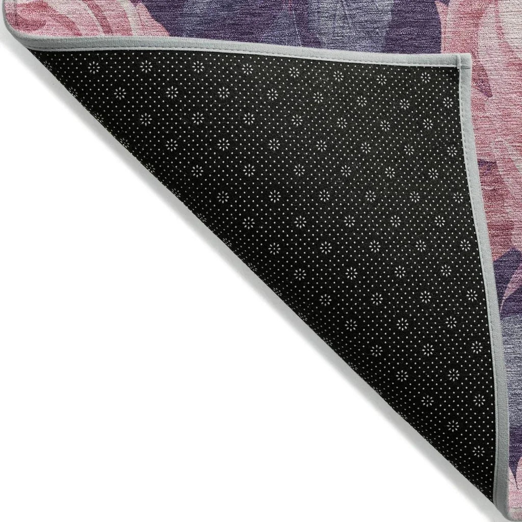 LOOMLAN Rugs Vashira Pink Washable Indoor-Outdoor Rug