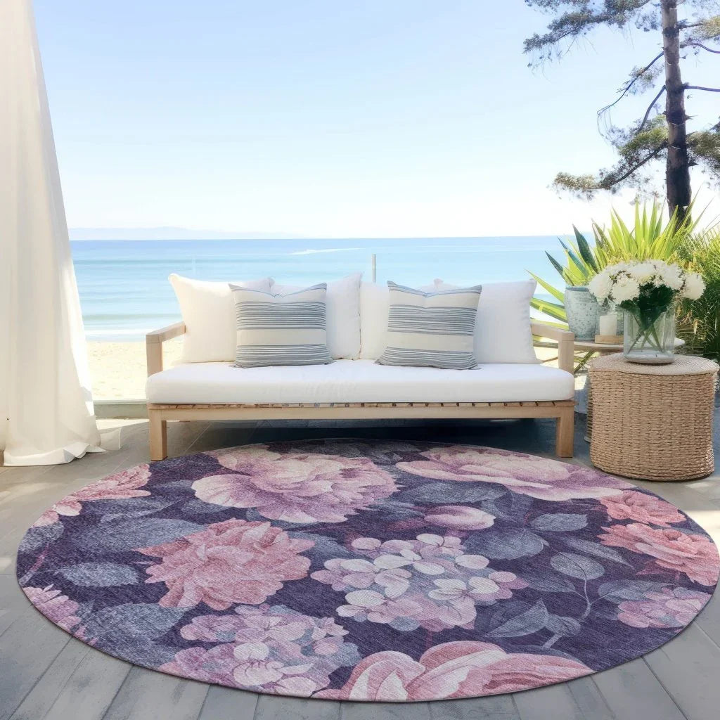LOOMLAN Rugs Vashira Pink Washable Indoor-Outdoor Rug