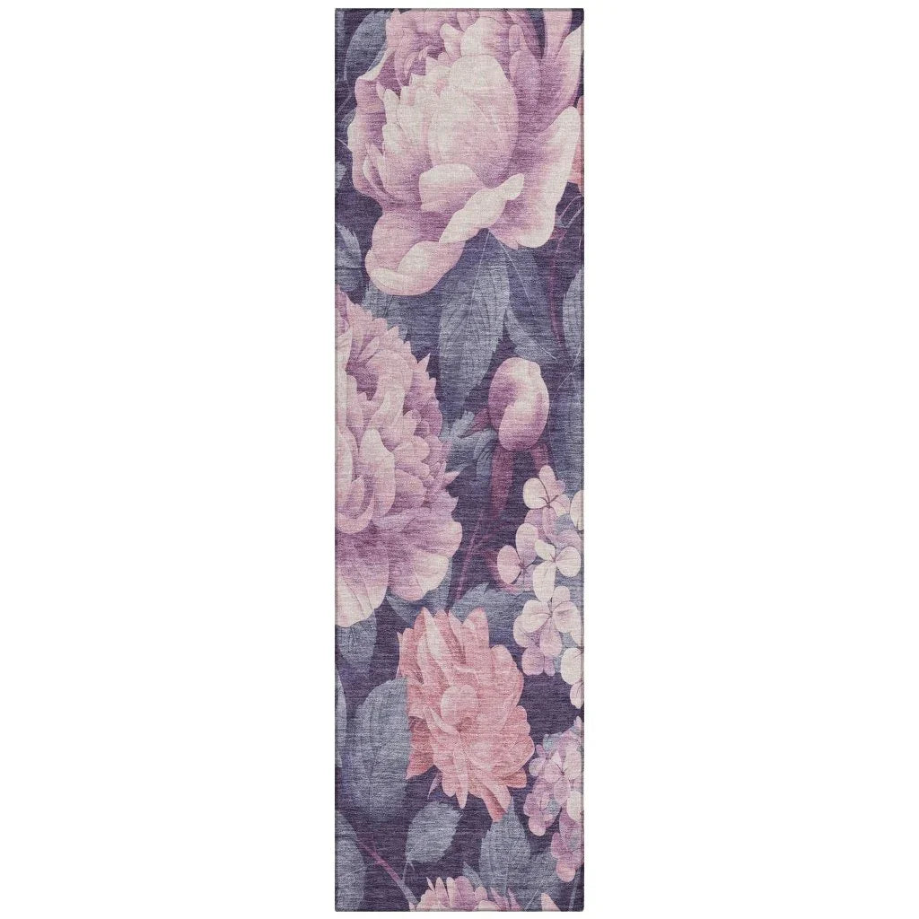LOOMLAN Rugs Vashira Pink Washable Indoor-Outdoor Rug