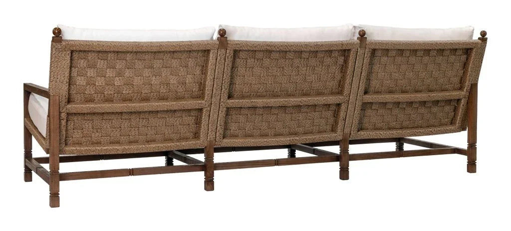 Seasonal Living Vaterra Teak And Rattan Patio 3-Seat Sofa