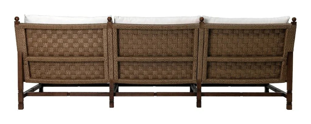 Seasonal Living Vaterra Teak And Rattan Patio 3-Seat Sofa