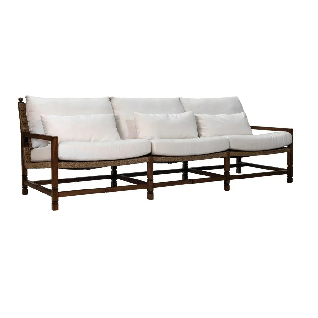 Seasonal Living Vaterra Teak And Rattan Patio 3-Seat Sofa