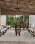 Seasonal Living Vaterra Teak And Rattan Patio 3-Seat Sofa