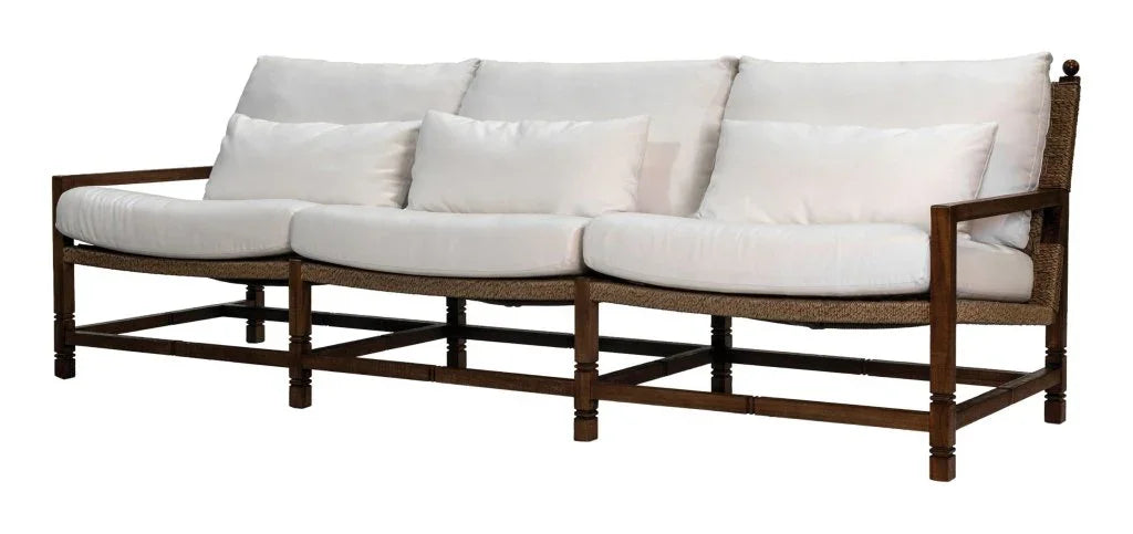 Seasonal Living Vaterra Teak And Rattan Patio 3-Seat Sofa