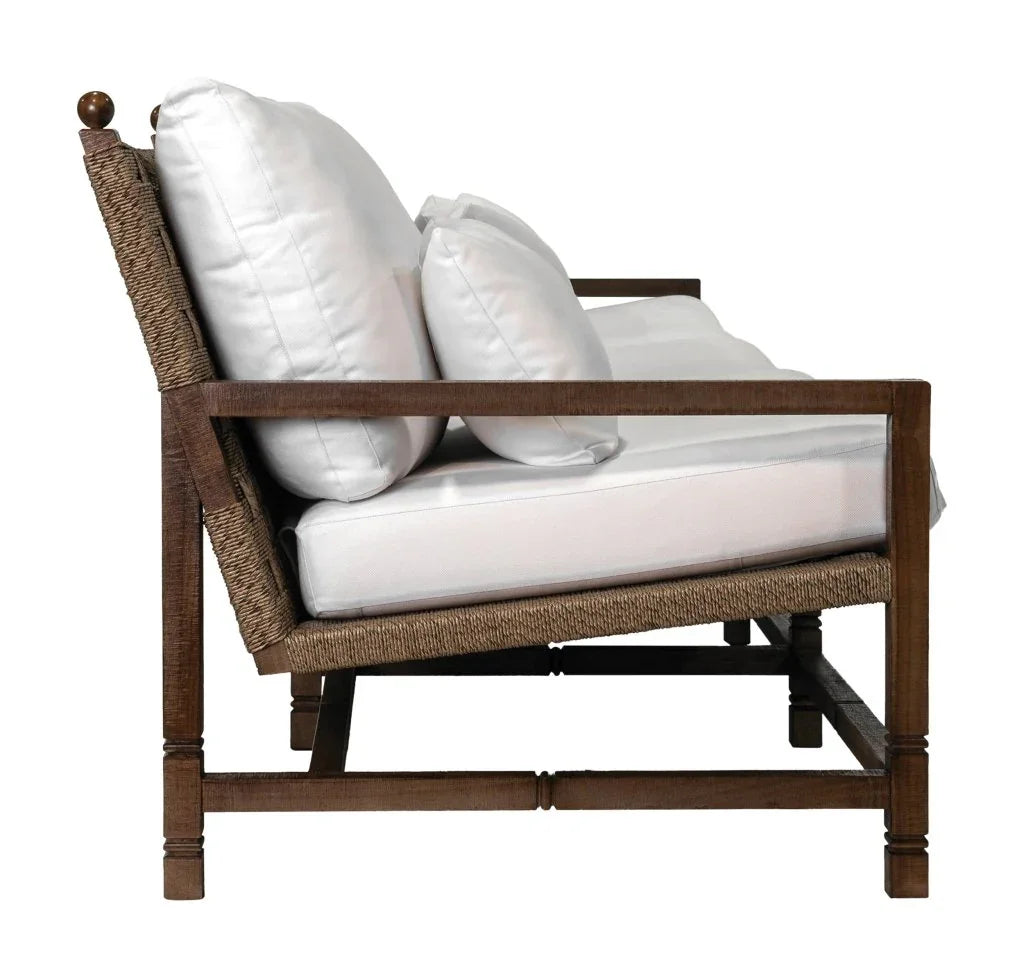 Seasonal Living Vaterra Teak And Rattan Patio 3-Seat Sofa