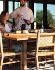 Vaterra Teak And Rattan Patio Dining Table - LOOMLAN - Seasonal Living - Outdoor Dining Tables